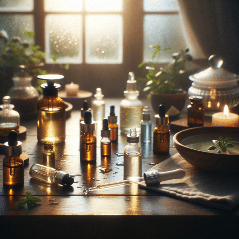 creating a homemade under-eye serum using essential oils
